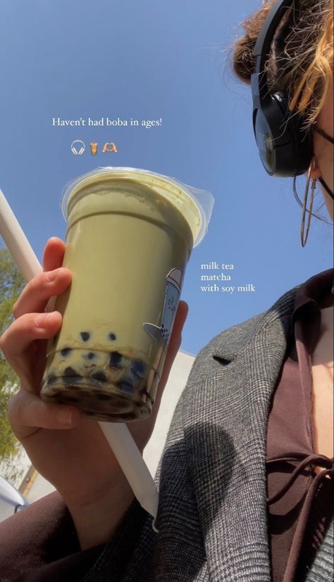 Boba Ig Story, Korean Food Captions Instagram, Boba Tea Instagram Story, Boba Instagram Story, Macha Tea Aesthetic, Milk Tea Caption Instagram, Macha Aesthetic, Beverage Aesthetic, Boba Captions Instagram