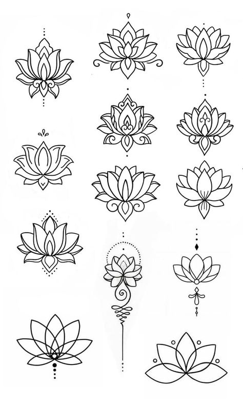 Tato Mandala, Lotusblume Tattoo, Tato Suku, Mehndi Flower, Henna Drawings, Lotus Tattoo Design, Tato Henna, Unalome Tattoo, Inspiration Tattoos