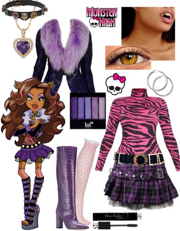 Howleen Costumes, Diy Clawdeen Wolf Costume, Clawdeen Jacket, Monster High Halloween Costumes Clawdeen, Clawdeen Wolf Outfit Ideas, Claudia Monster High Costume, Claudine Wolf Halloween Costume, Monster High Clawdeen Wolf Costume, Clawdeen Wolf Costume Diy