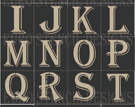 Browse unique items from EuroStencilDesigns on Etsy, a global marketplace of handmade, vintage and creative goods. Capital Letter Fonts, Canva Fonts Aesthetic, Tattoo Font Styles, Best Tattoo Fonts, 50 Aesthetic, Inspiration Typographie, Tattoo Fonts Alphabet, Capital Alphabet, Old Fonts