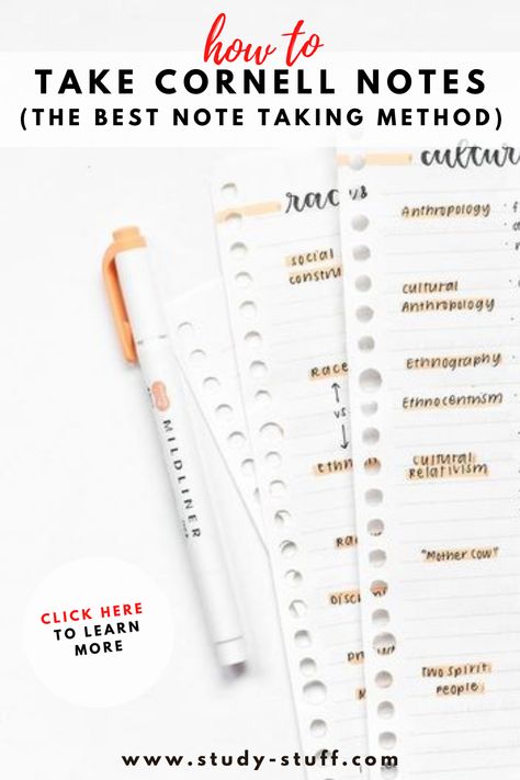 Cornell Notes - How To Take Cornell Notes and Also How To Study Them! Find out here... How To Take Cornell Notes, Note Taking Color Coding, Pretty Notes Aesthetic, Cornell Note Taking Template, Effective Notes, Uni Notes, College Notes Organization, Note Taking Template, Active Recall