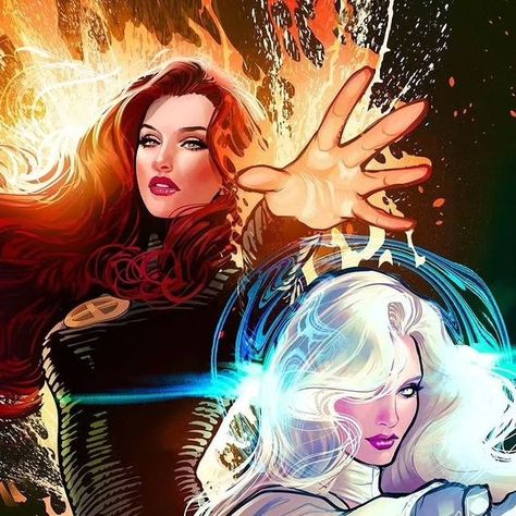 Jean Grey, X-men & Marvel on Instagram: "New X-men's Jean Grey and Emma Frost by the amazing @lukaswerneck Those attending the X-men Fandom Panel by @theuncannyexp can grab a free copy. . . Follow From the Ashes🔥 for the latest on Jean Grey, ❌-Men and Marvel. Comment, like and share ❤ . . #new xmen #phoenix #emmafrost #marvel #marvelcomic #darkphoenix #xmen #lucaswerneck" Jean Grey And Emma Frost, Phoenix Force, Jean Grey Phoenix, Marvel Heroines, Marvel Characters Art, Emma Frost, Uncanny X-men, Marvel Girls, White Queen