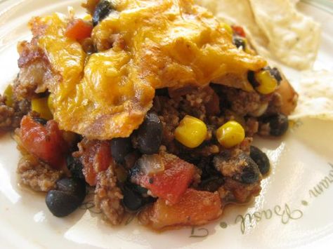 Upside Down Nachos, Nacho Bake, Bulk Meals, Upside Down Pizza, Pizza Casserole Recipe, Baked Nachos, Pizza Casserole, Set The Table, Make Ahead Meals