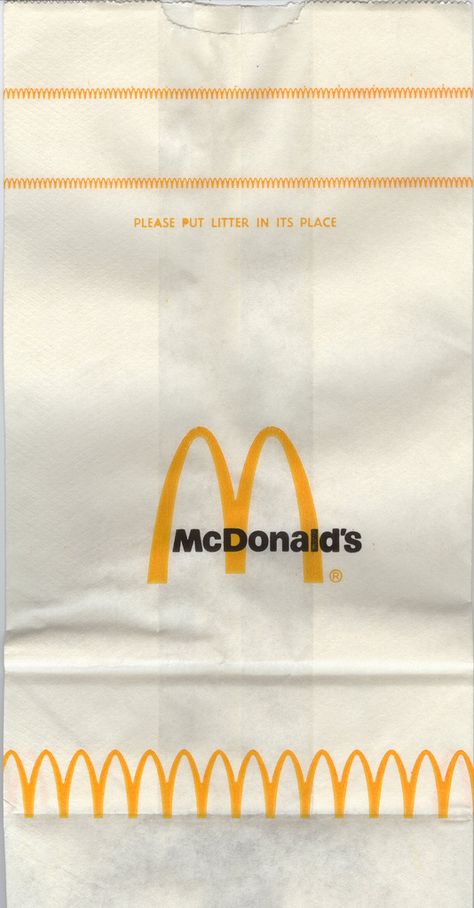 McDonald's sack #2 | Older McDonald's paper sack, probably f… | Flickr Paper Sack, Mcdonald's Restaurant, Vintage Restaurant, Vintage Packaging, Retro Recipes, Vintage Memory, Vintage Labels, Vintage Branding, Vintage Recipes