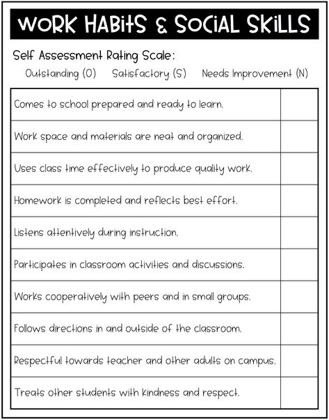 Student Self Evaluation Elementary, Student Self Evaluation For Conferences, Student Self Assessment Elementary, Self Evaluation For Students, School Behavior Chart, Preschool Assessment Forms, Remarks For Report Card, Leadership Notebook, Student Self Evaluation