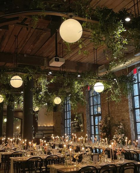 Warehouse Wedding Reception, Event Space Decor, Event Space Design, Industrial Wedding Inspiration, Industrial Wedding Decor, Nyc Florist, Wythe Hotel, Queer Weddings, Brewery Wedding