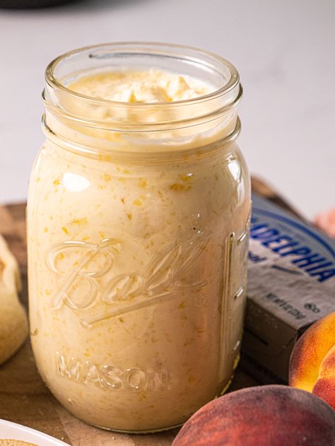 Peaches & Cream Spread | 12 Tomatoes Peaches And Cream Cheese Spread, Peach Puree Recipe, Peaches And Cream Spread, Overripe Peaches Recipes, Peaches And Cream Recipe, Peaches Cream Cheese, Cream Cheese Spread Recipes, Flavored Cream Cheeses, Peach Butter