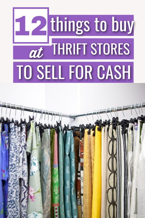 What to look for at thrift stores to make money from used items.How to flip thirft store finds for money. Make Money by buying used items on eBay or at thrift stores and reselling them for a profit. Learn the most valuable things to buy on eBay to resell for a profit Brands To Look For At Thrift Stores, Resale Shop Ideas Thrift Stores, Thrift Reselling, Thrifting Hacks, Thrift Business, Reselling Thrift Store Finds, Thrift Flipping, Thrift Store Hauls, Garage Sale Tips