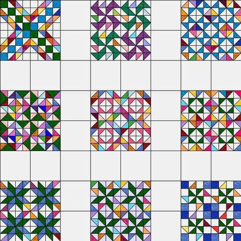 Modulo Art Design Pattern, Modulo Art, Half Square Triangle Blocks, Grid Painting, Hst Blocks, Quilt Triangles, Hst Quilt, Half Square Triangle Quilts Pattern, Triangle Quilt Pattern