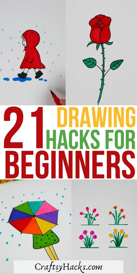 Different Things To Draw, Easy Diy Drawings, Simple Animal Drawings Step By Step, How To Draw Doodles Step By Step Easy, Sketching For Beginners Step By Step, How To Draw Easy Things, How To Draw Simple Characters, How To Draw Simple Things, Marker Sketches Simple