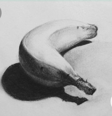 Banana with shading and drawing🍌🍌 Banana Sketch, Gallery Art Exhibition, Money Paper, Silver Vases, Fruit Sketch, Abstract Realism, Shading Drawing, Shadow Drawing, Cute Ladybug