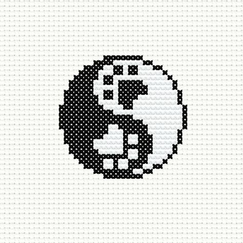 Yin Yang Cat Paws, Easy Cross Stitch Pattern for Beginners If you're a cat lover looking for a fun and easy cross stitch pattern, our Yin Yang Cat Paws design is perfect for you. This counted cross stitch PDF features a minimalist black and white art that will make a stylish addition to any wall decor. Aida: 14 count ( 5,5 per cm) Pattern Size: 26 x 25 stitches Finished Size: 1.8 x 1.7 inches ( 5 x 5 cm ) Note: This listing is for a digital cross-stitch pattern only. Physical materials are not i Pixel Art Animals, Cat Yin Yang, Cross Stitch Cat, Cat Cross Stitches, Easy Cross Stitch, X Stitch, Easy Cross Stitch Patterns, Easy Pixel Art, Cat Cross Stitch Pattern