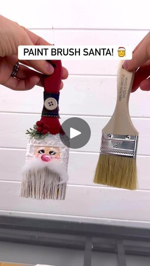 24K views · 186 reactions | Paint Brush Santa! 🎅🖌️ Perfect for old brushes/chip brushes! Note: multi-surface paint is better to paint over metal surfaces #christmascrafts #easycrafts #santaclaus #santaclause | Emily Seilhamer Art | Emily Seilhamer Art · Original audio Paint Brush Decorations, Paintbrush Christmas Craft, Santa Paint Brushes, Paint Brush Crafts Ideas Projects, Paint Brush Santa Ornaments, Emily Seilhamer Art, Paint Brush Santa, Paintbrush Ornaments, Santa Paintings