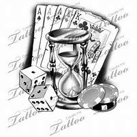 Egg Timer Tattoo, Wild Card Tattoo, Tattoo Hourglass, Hourglass Tattoo, Egg Timer, Illustration Tattoo, Gambling Tattoo, Gambling Party, Gambling Humor