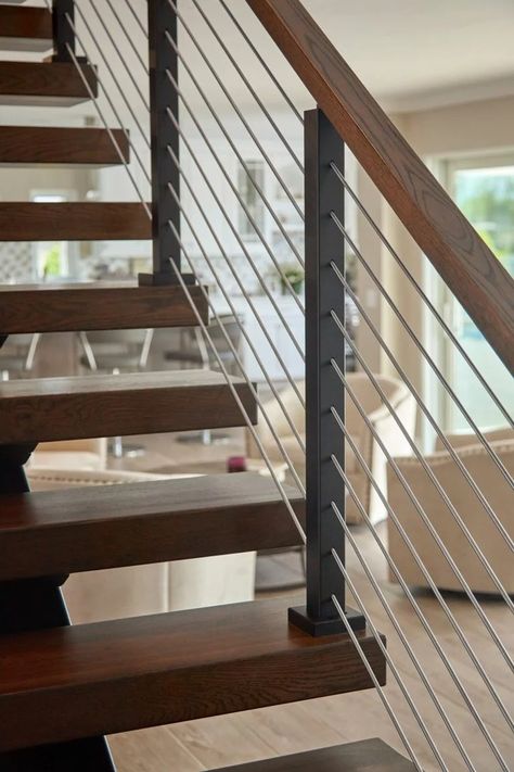 Open Concept Remodel - Viewrail Open Riser Stairs, Rail Stairs, Open Concept Remodel, Traditional Staircase, Metal Post, Open Concept Home, Stair Design, Stairway Design, Stairs Design Modern