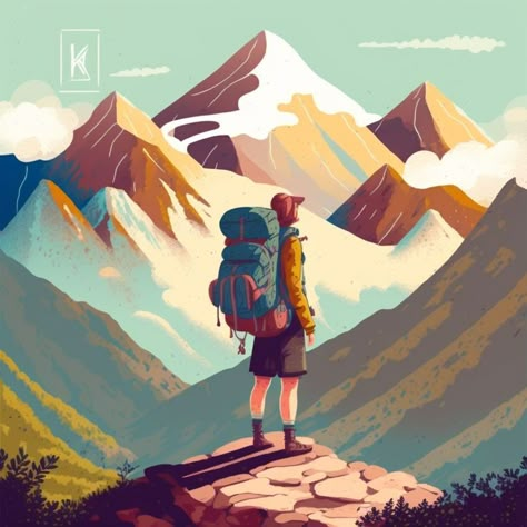 Hiking Illustration, Juan Valdez, Camping Design, Mountains Aesthetic, Outdoor Artwork, Travel Drawing, Andes Mountains, Texture Wallpaper, Style Korea