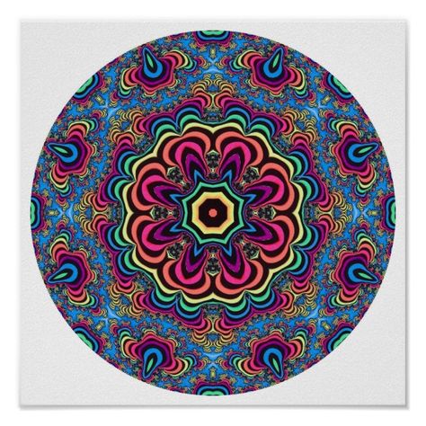 Trippy Images, Trippy Mandala, Mandala Poster, Animal Skulls, Mandala Drawing, Vinyl Art, Custom Posters, Fractal Art, Modern Artwork