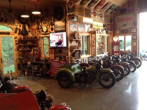 . Motorcycle Clubhouse, Beer Garden Design, Storage Barn, Man Cave Shop, Honeycomb Wallpaper, Cool Garages, Barn Storage, Building A Container Home, Bike Poster