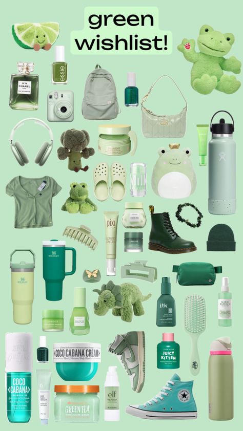 #green #vibes #aesthetic #wishlist #inspo #greenaesthetic Green Girly Things, Green Vibes Aesthetic, Green Wishlist, Aesthetic Wishlist, Green Vibes, Preppy Bedroom, Green Theme, Summer 24, Bedroom Inspo