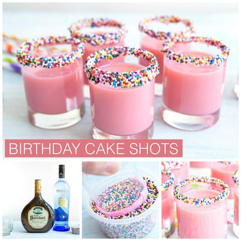 Pink Shots, 21st Birthday Drinks, Birthday Cake Shots, 21st Birthday Diy, Barbie Bday, 21 Bday, 21st Birthday Girl, Cake Shots, 21st Bday Ideas