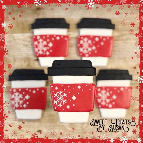 Royal Icing Hot Cocoa Mug, Hot Chocolate Mug Cookies Decorated, Coffee Cup Sugar Cookies, Christmas Latte Cookies Decorated, Hot Chocolate Cookies Decorated, Coffee Cup Cookie, Coffee Cup Cookies, Hot Cocoa Sugar Cookies Decorated, Coffee Cup Cookies Decorated