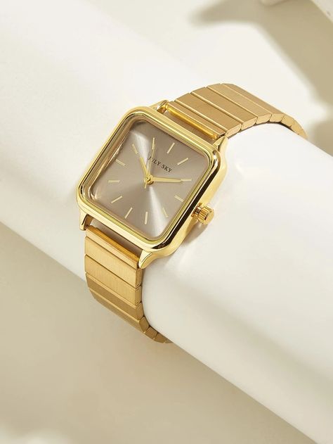 1pc Women's Gold Elegant Stainless Steel Strap Quartz Watch, Simple Style & Great For Festival PresentI discovered amazing products on SHEIN.com, come check them out! Elegant Watches Women, Watch Simple, Slim Watches, Fancy Watches, Gold Watches Women, Womens Watches Luxury, Stacked Jewelry, Women's Watches, Watches Women Fashion