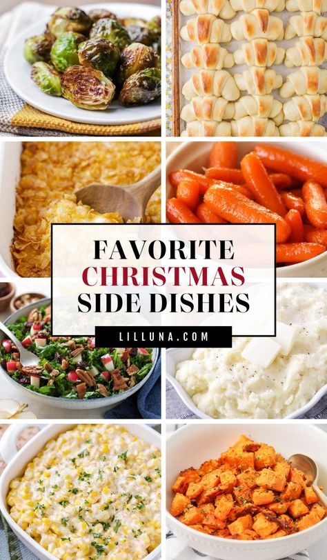 Every Christmas dinner needs delicious sides to complete it. Salads, vegetables, potatoes, or bread - this collection of Christmas side dishes has it all! #christmassidedishes #sidedishes #christmasdinner #christmas #christmasfood Christmas Lunch Sides Ideas, Sides Christmas Dinner, Hot Vegetable Side Dish Christmas, Dinner Sides Ideas, Dinner Side Ideas, Christmas Dinner Sides Ideas, Christmas Dinner Recipes Sides, Christmas Dinner Ideas Sides, Christmas Sides Dishes