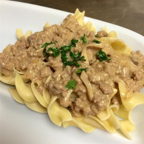 Lazygirl's Ground Turkey Stroganoff Turkey Stroganoff Recipe, Ground Turkey Stroganoff, Turkey Stroganoff, Ground Turkey Recipes Easy, Ground Turkey Recipes Healthy, Healthy Ground Turkey, Turkey Breakfast, Easy Weekday Meals, Meatball Recipes Easy