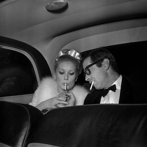 Catherine Deneuve and Roger Vadim, 1963 Catherine Deneuve Style, Royal Films, Francois Truffaut, David Bailey, Celebrities Then And Now, French Films, Catherine Deneuve, French Actress, Old Hollywood Glamour