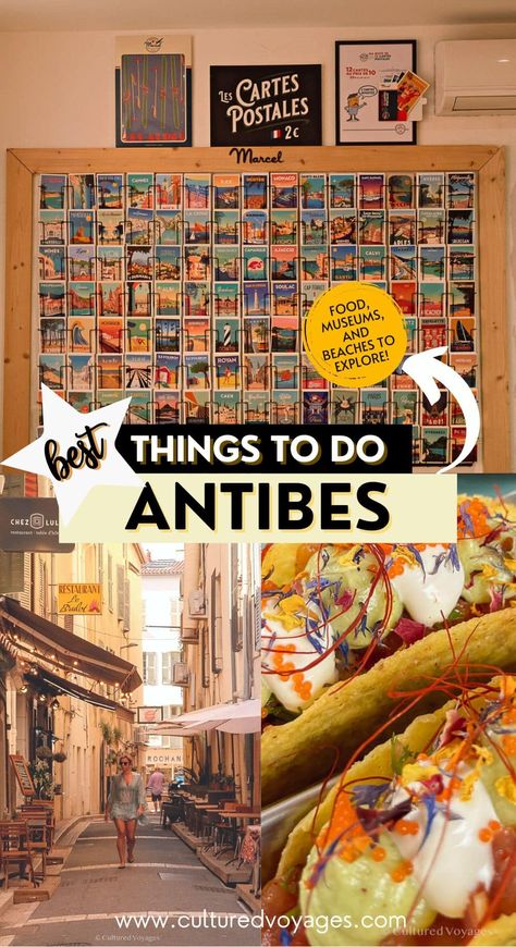 Discover the top things to do in Antibes, France! From picturesque beaches to charming old town streets, this guide by Cultured Voyages has it all. Immerse yourself in Antibes' rich history, indulge in local cuisine, and soak up the sun on the Côte d’Azur. Whether you're wondering what to do in Antibes or looking for Antibes things to do, this comprehensive guide has got you covered. Don't miss out on this ultimate Antibes travel experience. Plan your dream getaway today! Antibes France Old Town, Antibes Restaurant, Paris Things To Do, Antibes France, Belgium Germany, Soak Up The Sun, Wine Travel, Wine Tour, Cote D’azur