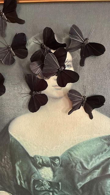 Season Craft, Butterfly Halloween, Elsie Larson, Fall Halloween Decor, Black Butterfly, Black Feathers, Hallows Eve, Flea Market, Spooky Season