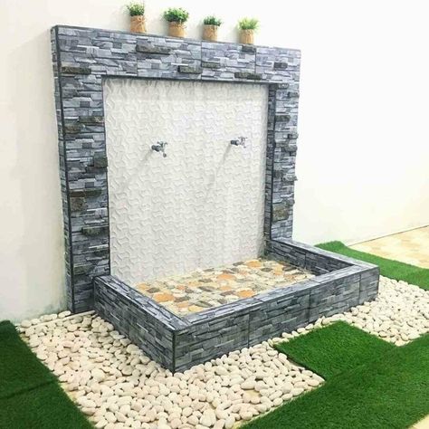 Bisa Duduk dan Berdiri, 10 Desain Tempat Wudu untuk di Rumah | Dailysia Parking Plan, Sustainable Garden Design, Washing Area, Muslim Prayer Room Ideas, Prayer Room Ideas, Garden Sink, Latest House Designs, Indian Home Design, Interior Design Your Home