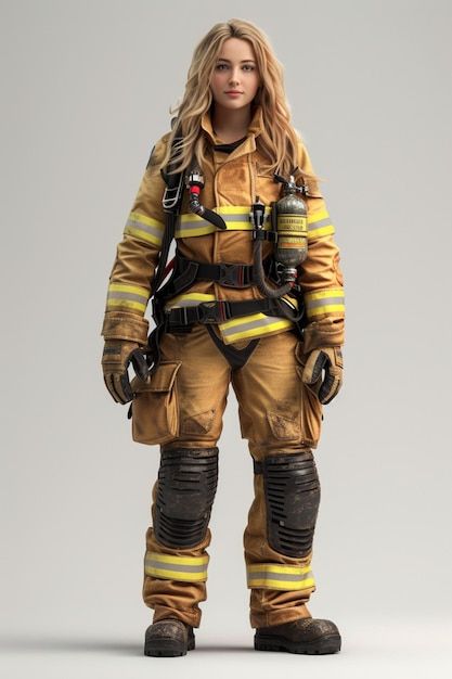 Photo detailed character design of firef... | Premium Photo #Freepik #photo Firefighter Anime, Firefighter Concept Art, Firefighter Character Art, Firefighter Photography Action, Firefighter In Action, In 3d, Premium Photo, Firefighter, Pixar