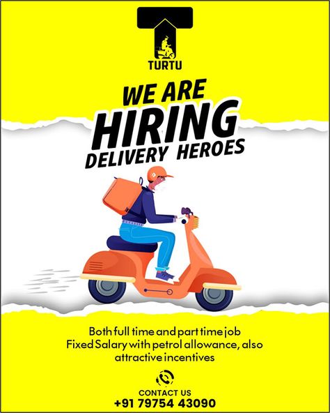 Delivery Service on Behance Hiring Poster, Lab Design, We Are Hiring, Part Time Jobs, Creative Ads, Art Beautiful, Typography Poster, Delivery Man, Delivery Service