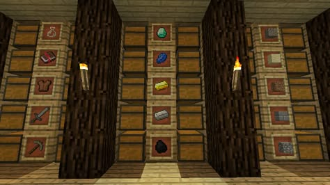 Villager Trading Hall Interior, Minecraft Barrel Storage Ideas, Minecraft Basement Ideas Storage, Minecraft Chest Room Ideas, Chest Room Minecraft, Minecraft Chest Room, Minecraft Storage Room, Minecraft Chest, Mini Sala