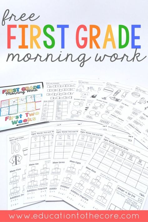 Back To School Morning Routine, Morning Meeting Ideas, First Grade Morning Work, Back To School Morning, First Grade Curriculum, Number Sense Activities, Meeting Ideas, Teacher Freebies, Morning Activities