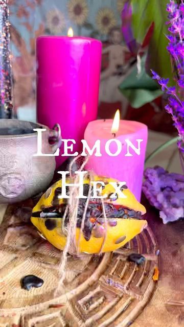 Lilly Statham | Witchcraft & IG COACH 🍂 on Instagram: "Tired and fed up of your constant stream of bad luck? 😩🍋🗡 Use this Lemon banishing spell to remove any hexes, streams of constant bad luck or anything else you no longer want in your life. Once you have finished creating your lemon, bury it in the back of your garden & let it do its work! Lemons are amazing magickal ingredients that can be used to remove any blockages or aspects in your life that you no longer want. Whether this is a spe Lemon Banishing Spell, Lemon Spell For Enemy, Wicca Recipes, Banishing Spell, Luck Spells, Witchy Things, Ritual Candles, Lemon Balm, Bad Luck