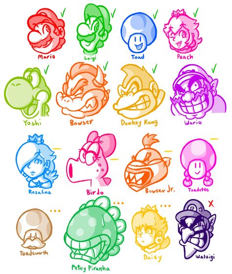 Mario Characters Drawing, Characters Drawing, Red X, Mario Games, Paper Mario, Super Mario Art, Mario Art, Mario Brothers, Mario And Luigi