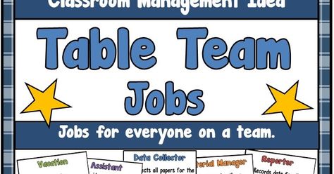 Table Team Jobs are perfect for putting your students into teams of 4-5. This… Table Captain Ideas Classroom, Behavioral Management, School Jobs, Beginning Of Year, Student Jobs, Classroom Games, Reading Classroom, Brain Breaks, Behavior Management