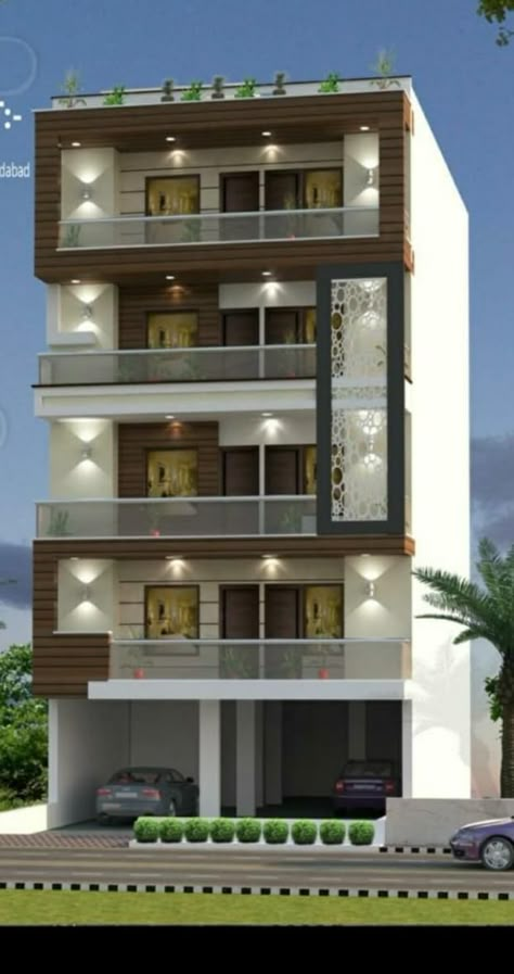 Happy Estates: 4 BHK Builder Floor Available in Greenfields colon... #happyestates www.happyestatesindia.com Exterior Home Design, Exterior Home, Front Elevation, Building Exterior, Apartment Building, Home Design, Design Ideas, Apartment, Exterior