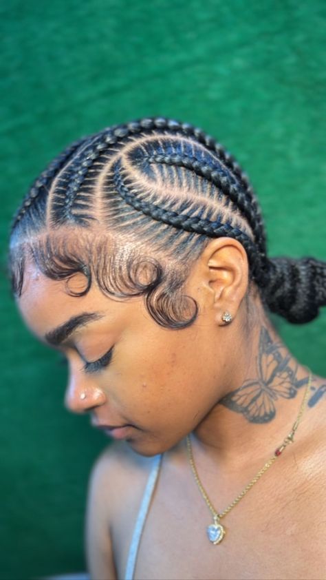 Freestyle👀. So CUTE 😍🔥 __________________________________ Book this look🤩 (if viewing follow @hairbydemyaa… | Instagram Cabello Afro Natural, Cornrows Braids For Black Women, Quick Braids, Braided Hairstyles For Black Women Cornrows, Sleek Ponytail Hairstyles, Feed In Braids Hairstyles, Box Braids Hairstyles For Black Women, Cute Braided Hairstyles, Braided Cornrow Hairstyles