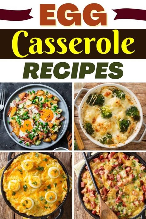 Baked Egg Recipes For Dinner, Baked Egg Recipes For Breakfast, Best Egg Casserole, Egg Dishes For Dinner, Egg Bake Recipes, Ham Breakfast Casserole, Egg Bakes, Baked Breakfast Casserole, Breakfast Lasagna