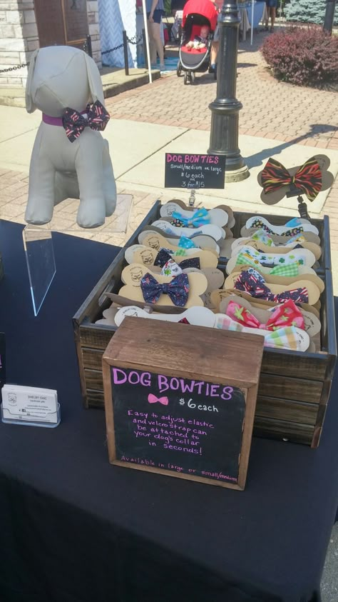 Fur baby clothing Dog Bow Tie Display, Make Your Own Dog Collar, Small Business Dog Products, Diy Pet Products To Sell, Homemade Dog Accessories, Diy Dog Items To Sell Craft Fairs, Dog Things To Make And Sell, Dog Bandana Display Ideas, Diy Dog Stuff To Sell