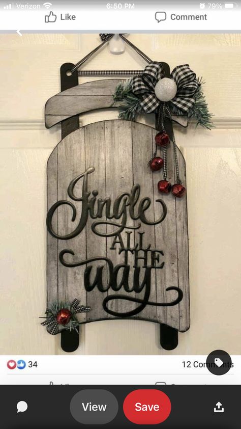 Christmas Sled Decoration, Christmas Sled, Country Christmas Decorations, Christmas Decorations Diy Outdoor, Christmas Signs Wood, Christmas Wood Crafts, Holiday Crafts Christmas, Christmas Decorations Rustic, Jingle All The Way