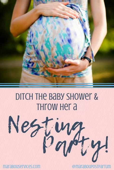 Ditch the Baby Shower and Throw Her a Nesting Party! : What is a Nesting Party? : It's a great way to support an expectant mother as she prepares for labor, birth, and postpartum : This is a great way to prepare people to help out when she's recovering! :: Marabou Services  #nesting #nestingparty #babyshower #blessingway #mothersblessing #postpartum #postpartumsupport Nesting Shower Ideas, Nesting Party Ideas, Nesting Party, Baby Shower Mad Libs, Parties Themes, Healthy Pregnancy Tips, Postpartum Doula, Postpartum Support, Mad Libs