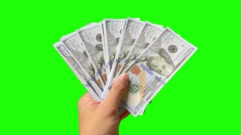 Green screen, money, hand holding dollar bills, dollar bill, money green screen Money Green Screen, Pfp Money, Hand Holding Money, Instagram Glowing Logo, Money Animation, Greenscreen Ideas, Free Green Screen Backgrounds, 480x800 Wallpaper, Holding Money