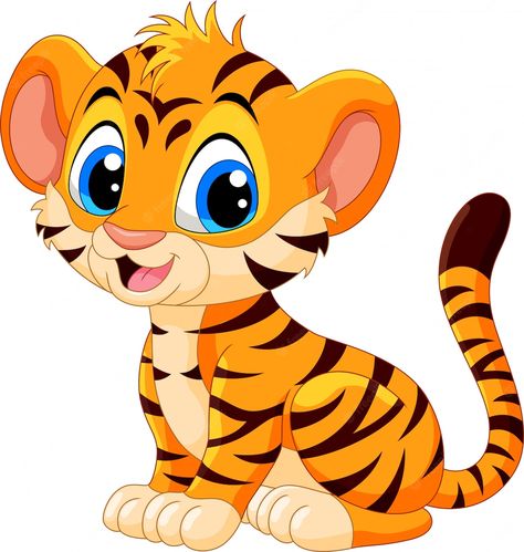 Premium Vector | Cute baby tiger cartoon Cute Tiger Cartoon, Cartoons Animals, Koala Illustration, Tiger Cartoon, Baby Animal Drawings, Tiger Drawing, Cartoon Tiger, Tiger Illustration, Tiger Pictures