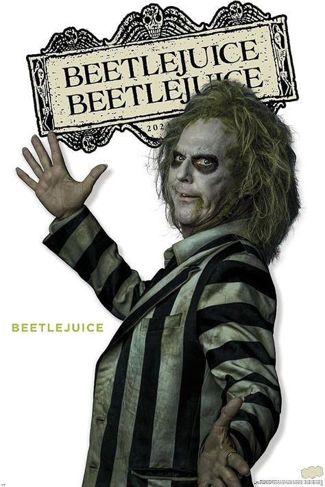 This Trends Beetlejuice Beetlejuice - Beetlejuice Feature Series - High-quality art print is ready-to-frame or can be hung on the wall using poster mounts, clips, pushpins, or thumb tacks Officially Licensed wall poster Easily decorate any space to create the perfect decor for a party, bedroom, bathroom, kids room, living room, office, dorm, and more Perfect size for any room; poster is 22.375" x 34" Beetlejuice Office Decorations, Beetlejuice Images, Beetlejuice Room, Beetlejuice Makeup, Party Bedroom, Movie Artwork, Beetlejuice Beetlejuice, Wall Poster Prints, Halloween 2022