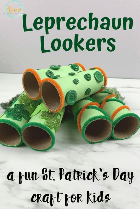 Leprechaun Binoculars, Craft Binoculars, Binoculars Craft, St Patricks Activities, Binocular Craft, Sant Patrick, Leprechaun Craft, Saint Patricks Day Art, March Crafts