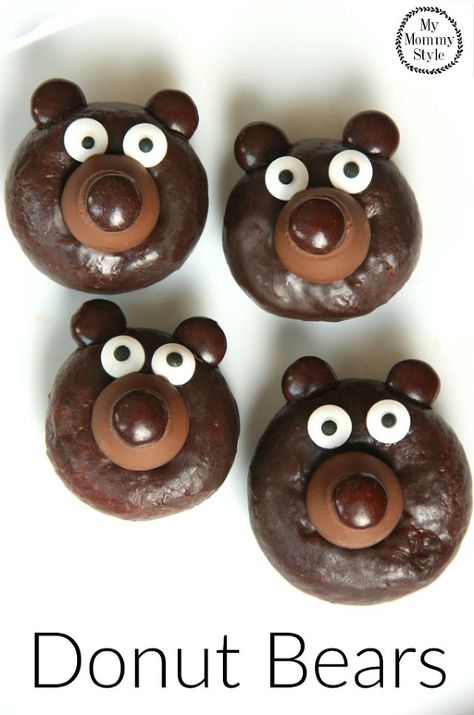 Donut Decorating Ideas, Donut Ideas, Easy Cookie Recipe, Donut Decorations, Kiss Cookies, Bear Picnic, Cute Donuts, Fun With Food, Oreo Dessert